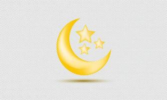 elemento de diseño realista 3d luna llena estrella vector