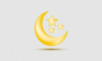 3d realistic design element full moon star vector