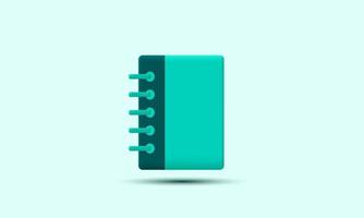 3d empty icon notepad on green background vector