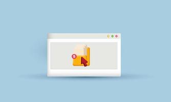 3d minimal design folder cursor design icon computer vector