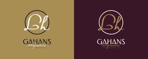 diseño inicial del logotipo g y h en un estilo de escritura elegante y minimalista. logotipo o símbolo de la firma gh para bodas, moda, joyería, boutique e identidad comercial vector