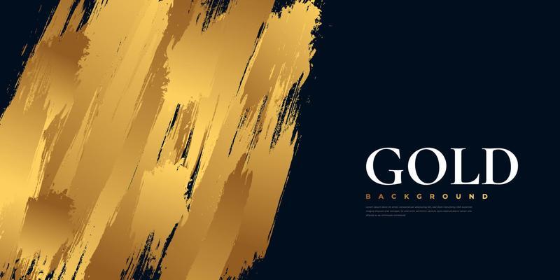 Luxury Black and Gold Background with Brush Style. Golden Grunge Background for Banner or Poster. Scratch and Texture Elements For Design