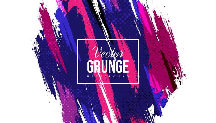 Abstract Colorful Grunge Background with Halftone Style. Brush Stroke Illustration for Banner, Poster. Sports Background. Scratch and Texture Elements For Design