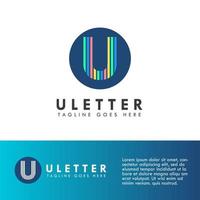 diseño de logotipo e icono de letra u del alfabeto vector