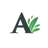 Initial Letter A Leaf Logo vector