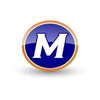 Initial Letter M with Oval Logo Design Vector