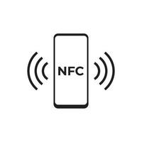 NFC payment technology with smartphone vector icon