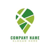 Green Map Pin Logo Design Vector