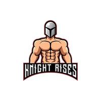 Knight Rises for Esport Gaming Logo Design Vector