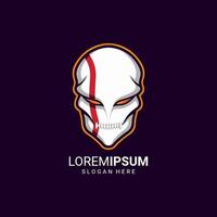 Evil Skull Mask for Esport Gaming Logo Design Vector