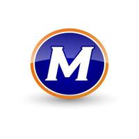 Initial Letter M with Oval Logo Design Vector