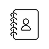 notebook diary journal for writing line art vector icon