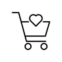 add to wish-list, favorite shopping items line art vector icon