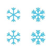 set of snowflake line art vector icon