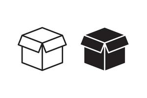 open shipping box unboxing vector icon