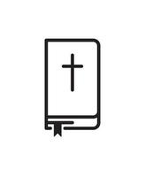 holy bible book line art vector icon