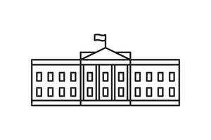 casa blanca, residencia del presidente estados unidos américa línea arte vector icono