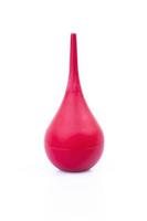 Red rubber syringe ball isolated on white background. photo