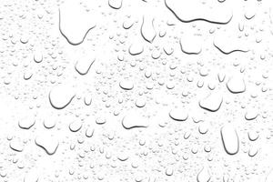 The concept of water drops on a white background photo