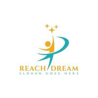 Courageous Youth Reach Dream Stars Logo Design vector