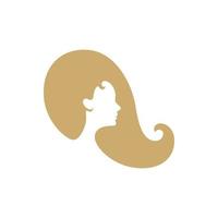 vector de diseño de logotipo de silueta de mujer hermosa exótica