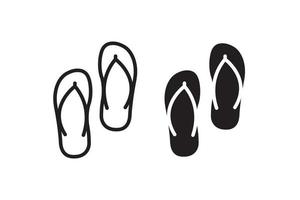 icono de vector de chanclas de playa