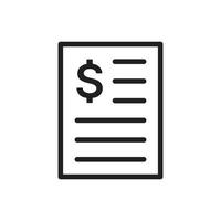 financial billing statement or expense invoice report vector icon