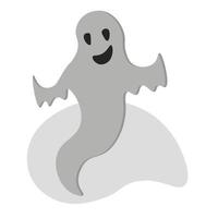 cartoon style ghost, flying spirit with positive facial expression vector