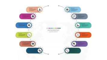 Basic circle infographic template with 12 steps, process or options, process chart, Used for process diagram, presentations. vector