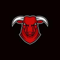 Angry Bull Head for Esports Gaming Logo Design Vector