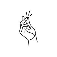 finger snapping hand gesture line art vector icon