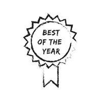 best of the year winning award seal vector icon