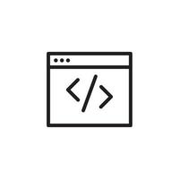 web development programming code line art vector icon