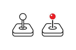 video game arcade joystick gamepad line art vector icon