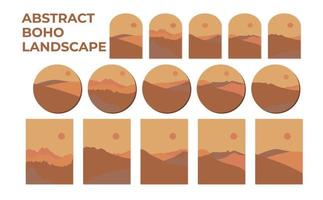 Set of abstract boho landscape vector