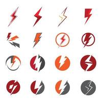 Ilustración de icono de vector de plantilla de rayo flash
