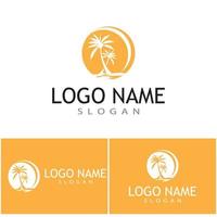 Palm tree summer logo template vector illustration