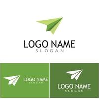 Plantilla de ilustración de vector de logotipo de avión de papel