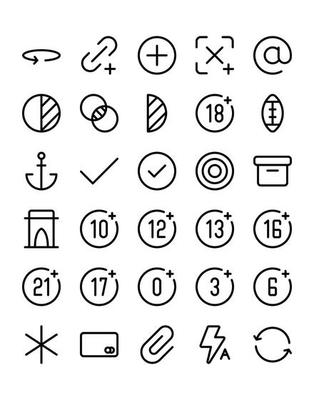 User Interface Icon Set 30 isolated on white background