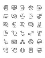 conjunto de iconos de redes sociales 30 aislado sobre fondo blanco vector