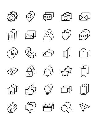 user interface Icon Set 30 isolated on white background
