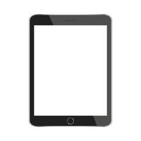tableta negra simulada aislada en diseño blanco