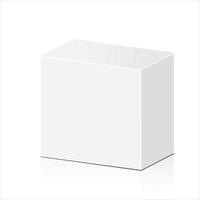 caja de cartón de producto blanco. ilustración aislada sobre fondo blanco. maqueta plantilla lista para su diseño. vector
