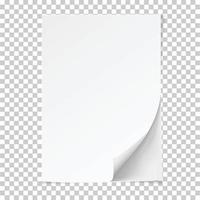 Vector A4 format paper with shadows on transparent background.