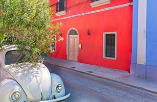 Scenic colorful colonial Merida streets in Mexico, Yucatan photo