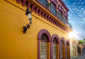 Mexico, Mazatlan, Colorful old city streets in historic city center near El Malecon and ocean shore photo