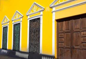 Scenic colorful colonial Merida streets in Mexico, Yucatan photo