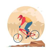 Cyclist Riding a Bicycle vector