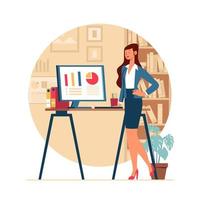 Business Woman in Office Concept vector