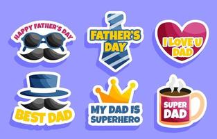 Happy Father Day Sticker Set vector